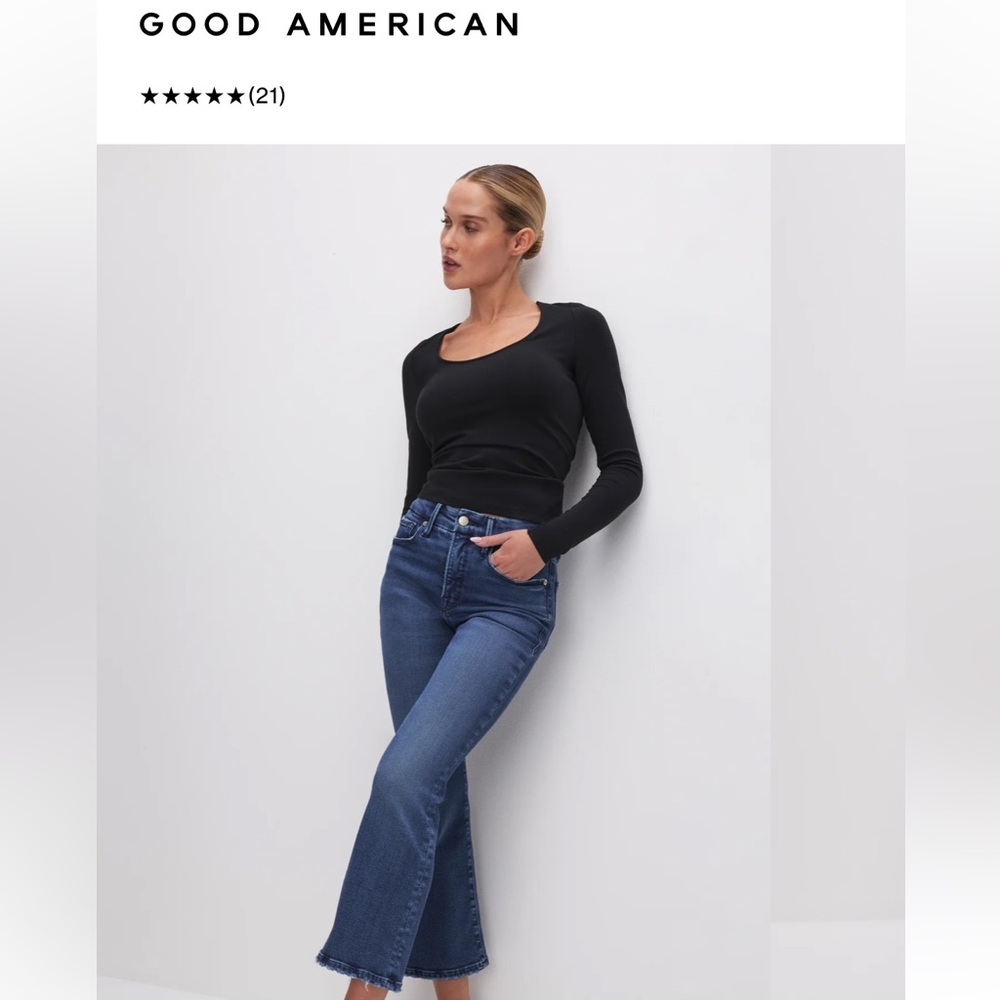 GOOD LEGS LIGHT COMPRESSION CROPPED MINI BOOT JEANS